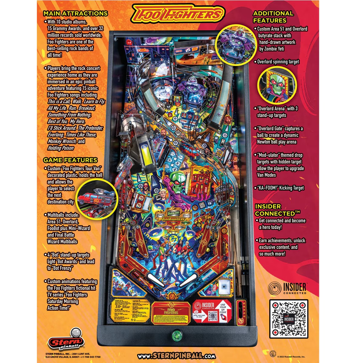 Stern Foo Fighters Pinball Machine - Pro - Image 8